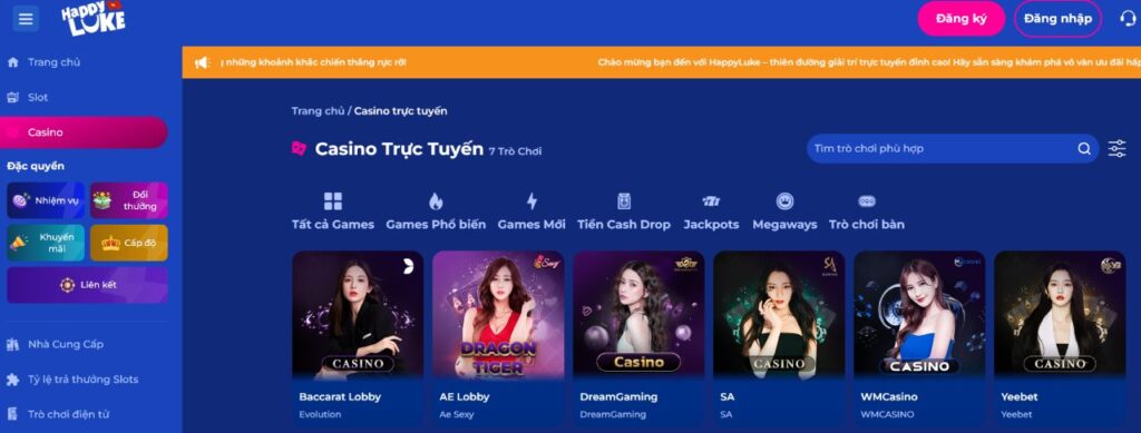 Casino Trực Tuyến Tại HappyLuke