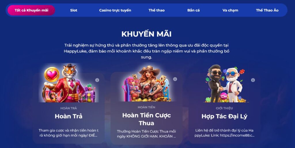 Nhà Cái HappyLuke Khuyen mai